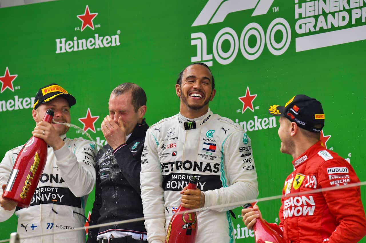 Hamilton wins Formula One's 1,000th race