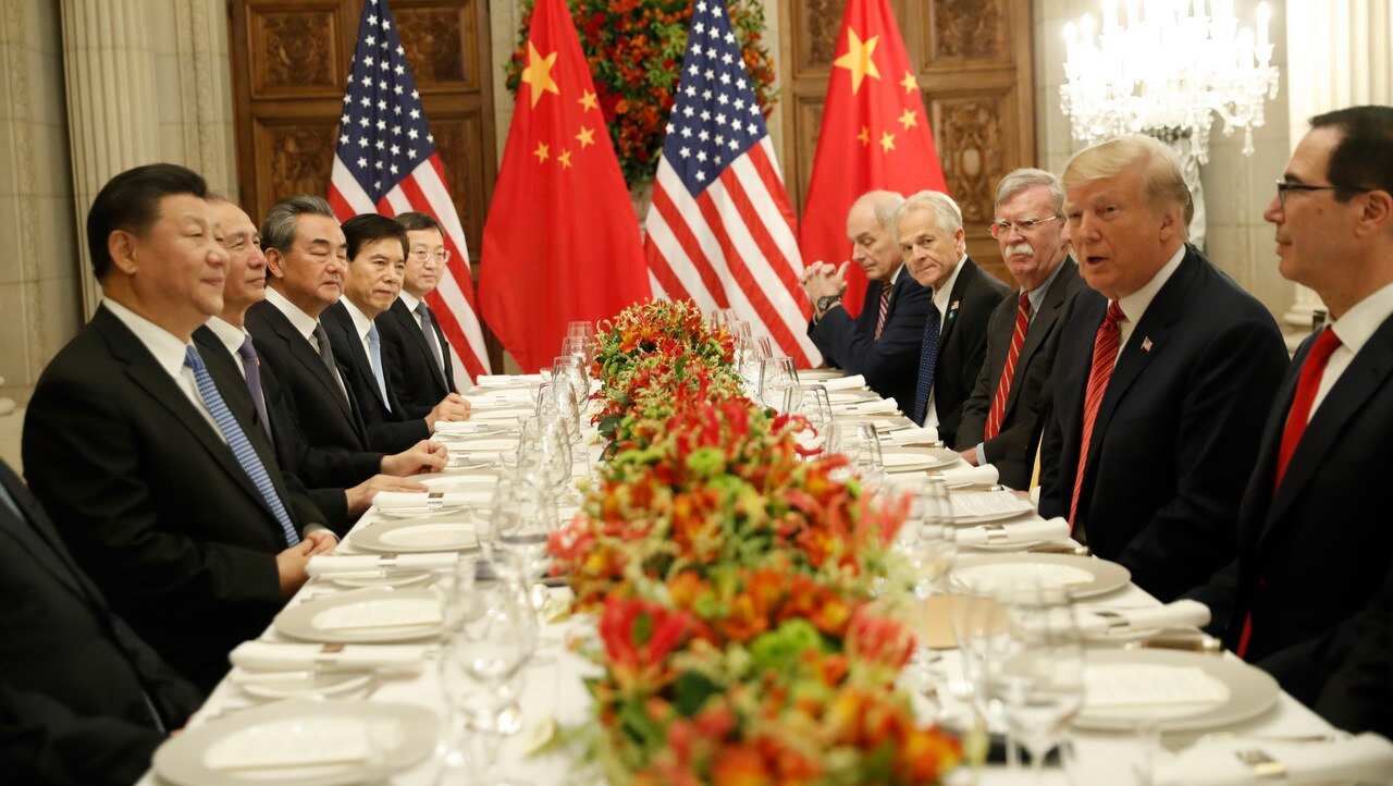 President Donald Trump with China's President Xi Jinping during their bilateral meeting.