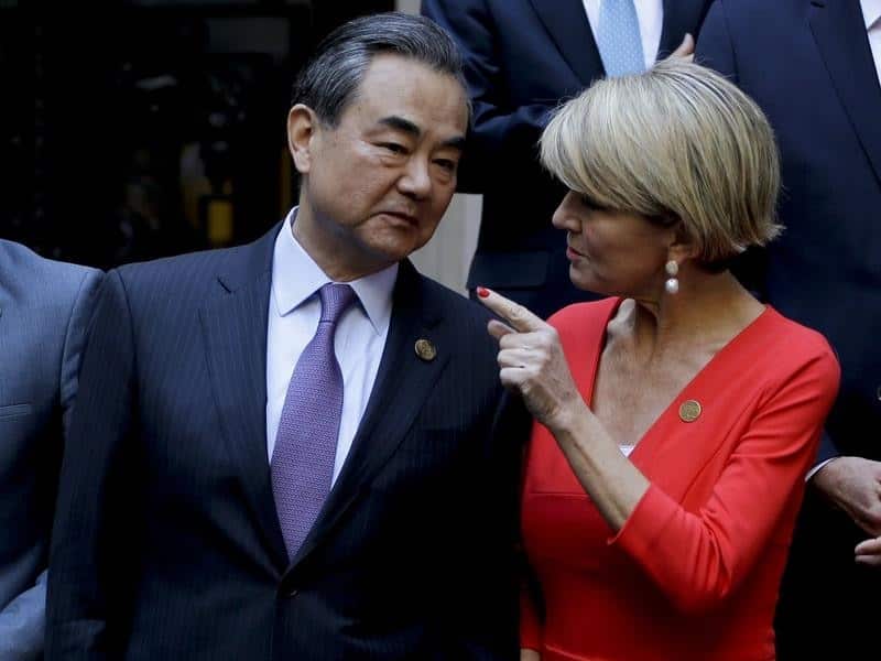 Julie Bishop and China's Foreign Minister Wang Yi.