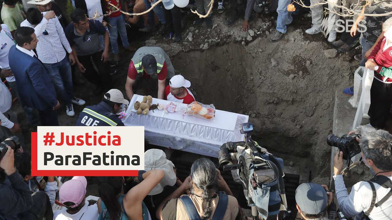 Funeral de la pequeña Fátima, una niña de 7 años que fue secuestrada, violada y asesinada en México.