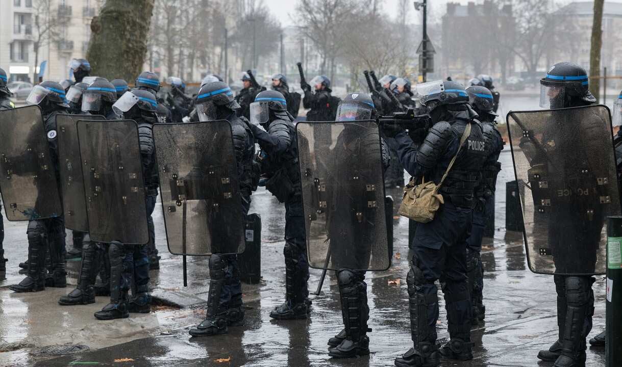 French police were prepared after the fifth weekend of protests.
