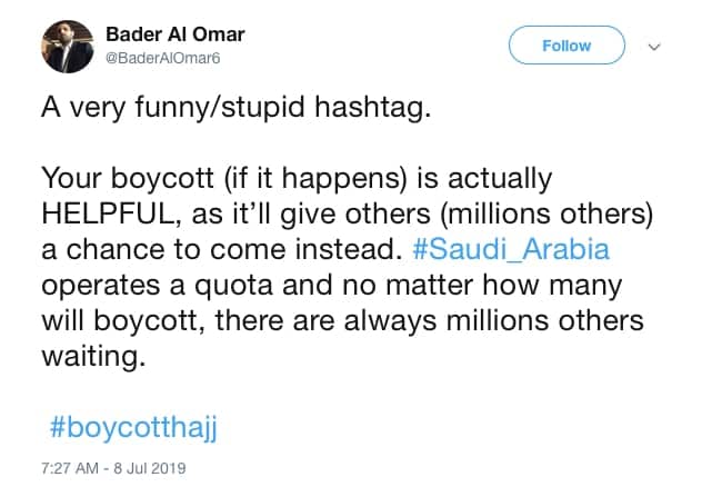 Image of a tweet from Twitter