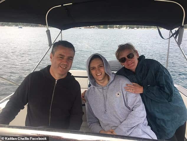 Anthony Langford, daughter Winona and wife Kristine Langford were celebrating Mr Langford's birthday. 