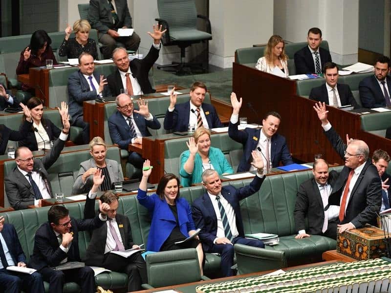 The 11-second clip showed MPs raising their hands.