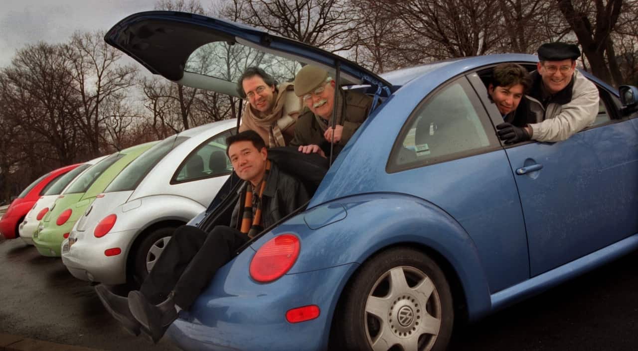 The Volkswagen Beetle came in a variety of colours. 