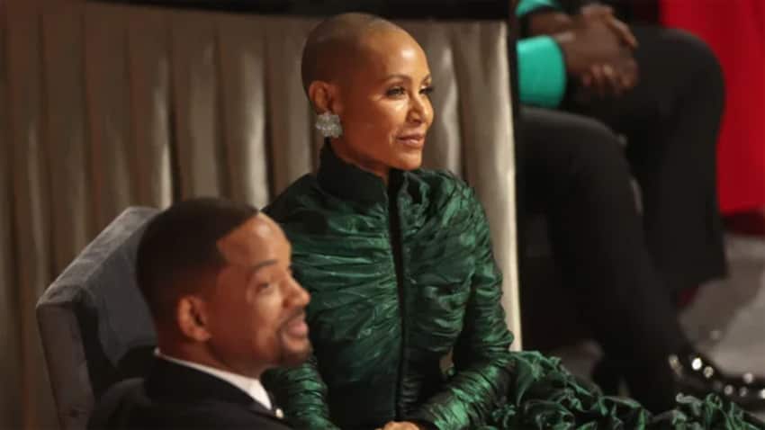 Will Smith and his wife Jada Pinkett Smith during Oscars ceremony