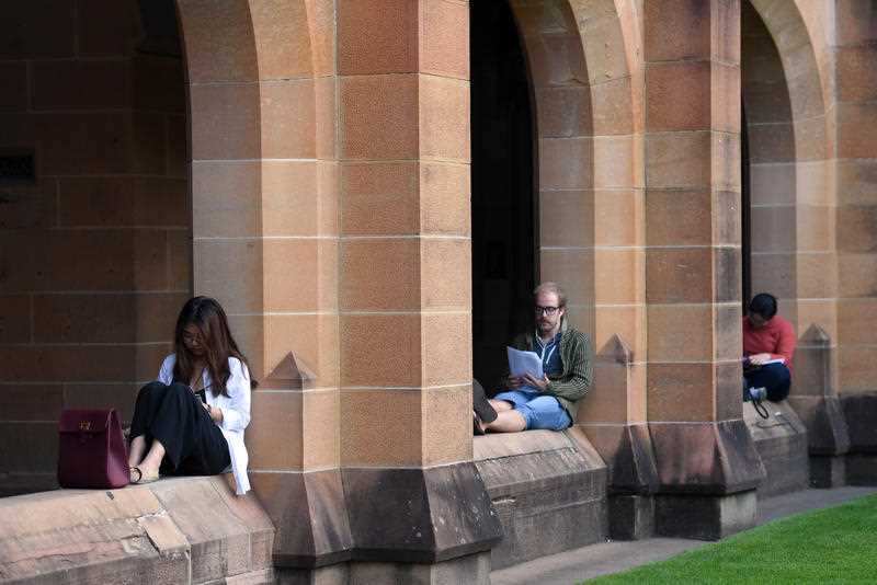 File photo of students reading at the University of Sydney