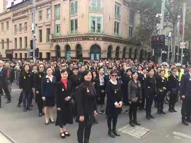 中国二战老兵后代联谊会参与游行