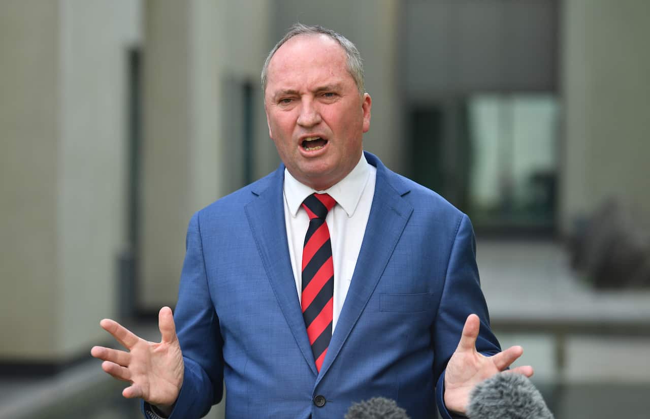 Former deputy prime minister Barnaby Joyce at a press conference at Parliament House in Canberra, Monday, November 26, 2018. (AAP Image/Mick Tsikas) NO ARCHIVING