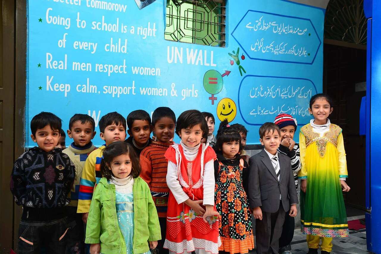 Students at the Peshawar School for Peace
