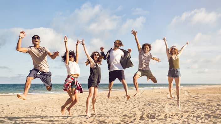 Group of friends playing 