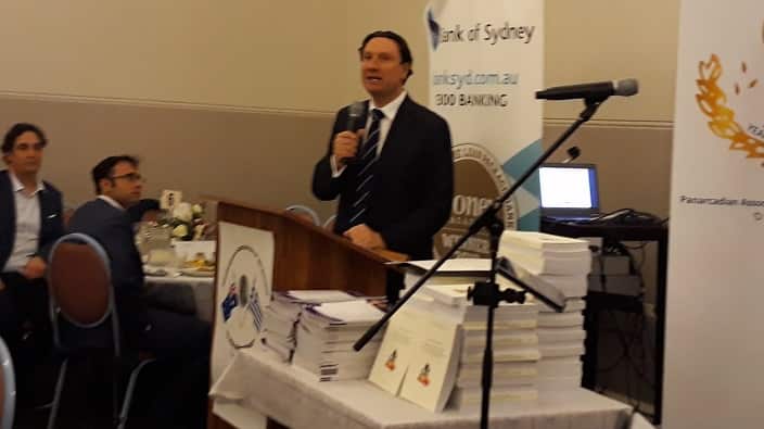 O πρόεδρος της Ελληνικής Κοινότητας Μελβούρνης και Βικτωρίας, Βασίλης Παπαστεργιάδης. 