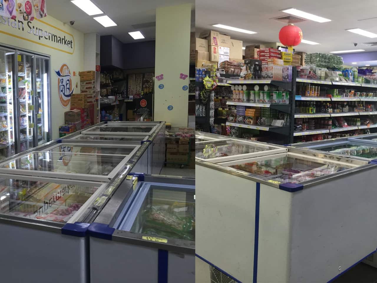An Asian supermarket in Canberra is prepared for Lunar New Year.