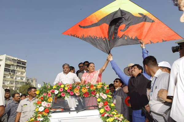 International Kite Festival in Ahmedabad, Anandiben Patel