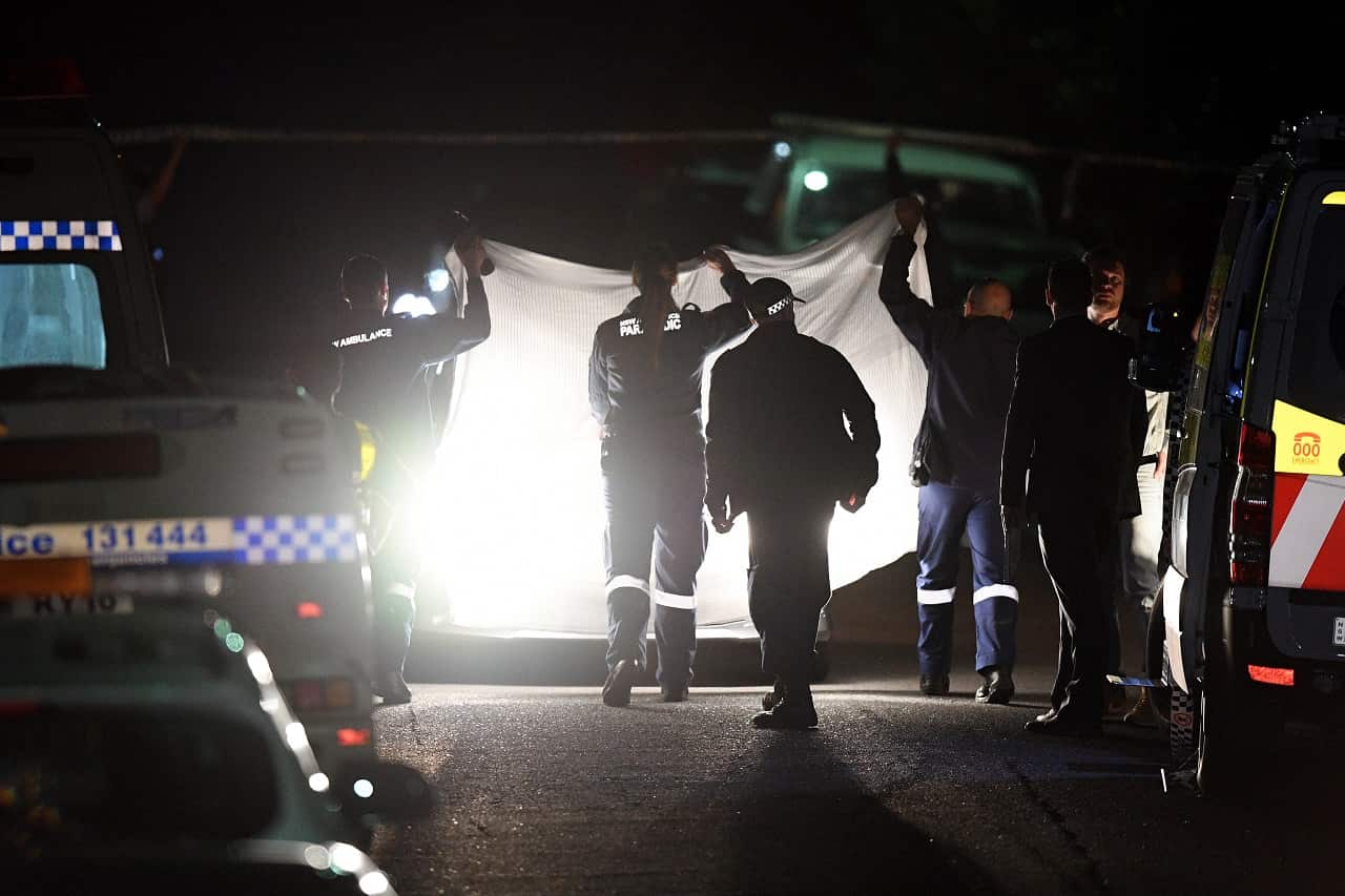 NSW Police and emergency services attend the scene of a shooting at West Pennant Hills in Sydney's northwest.