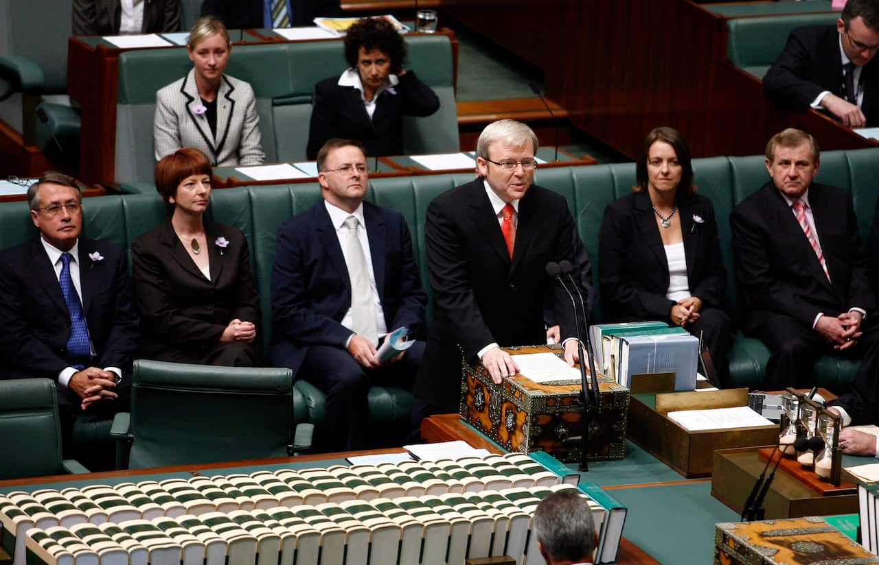 Former prime minister Kevin Rudd delivered the historic apology on 13 February 2008 for the past treatment of Indigenous Australians. 