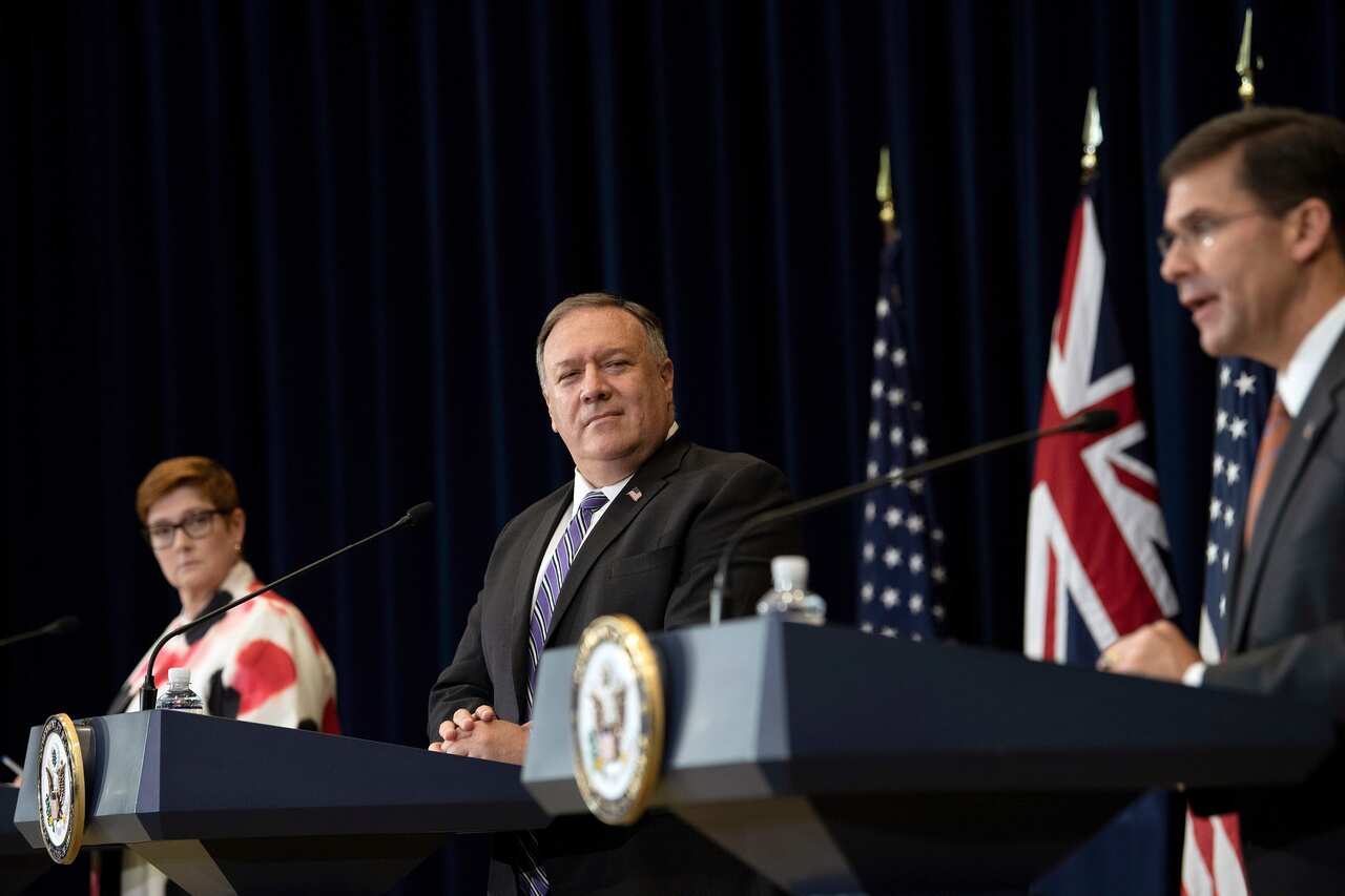 Foreign Minister Marise Payne and US Secretary of State Mike Pompeo following the 30th AUSMIN in Washington DC.