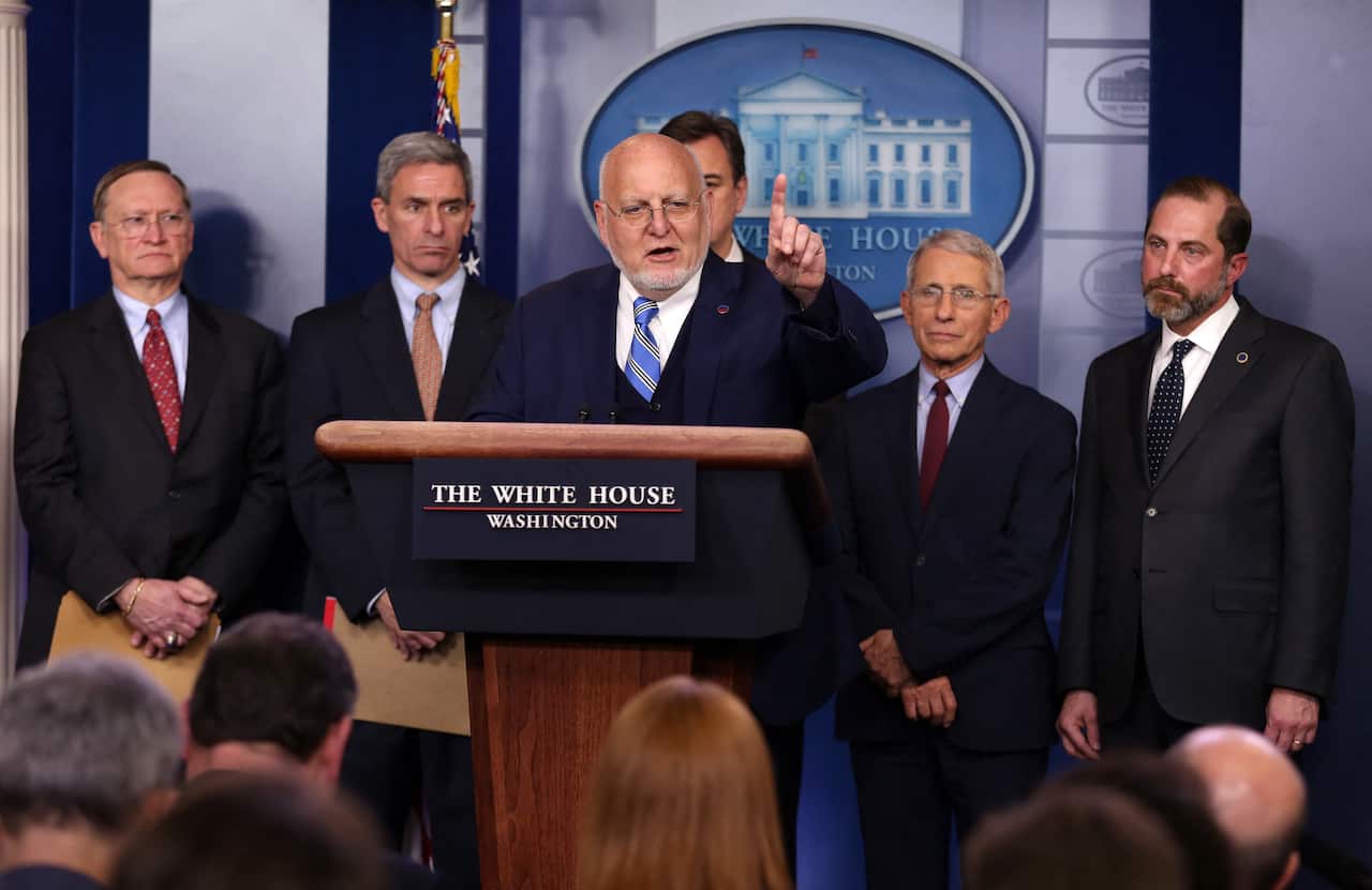 Dr. Robert Redfield, Director of the Centers for Disease Control and Prevention, and members of the President's Coronavirus Task Force brief reporters.