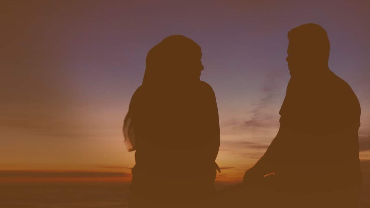 Silhouette of a couple