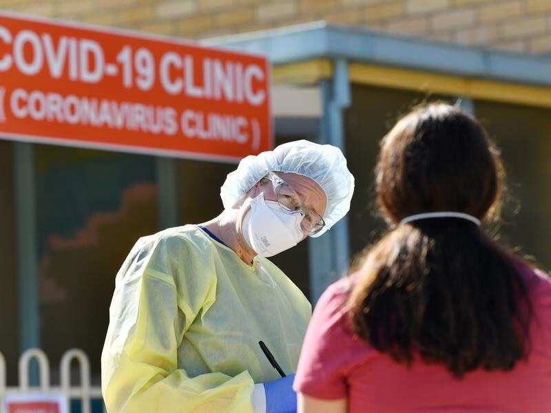 A COVID-19 testing clinic.