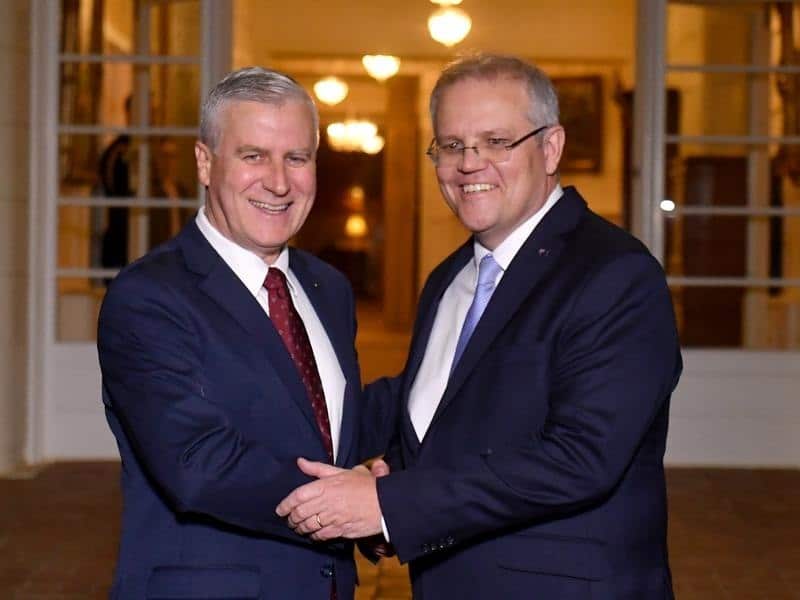 Deputy PM Michael McCormack and Prime Minister Scott Morrison.