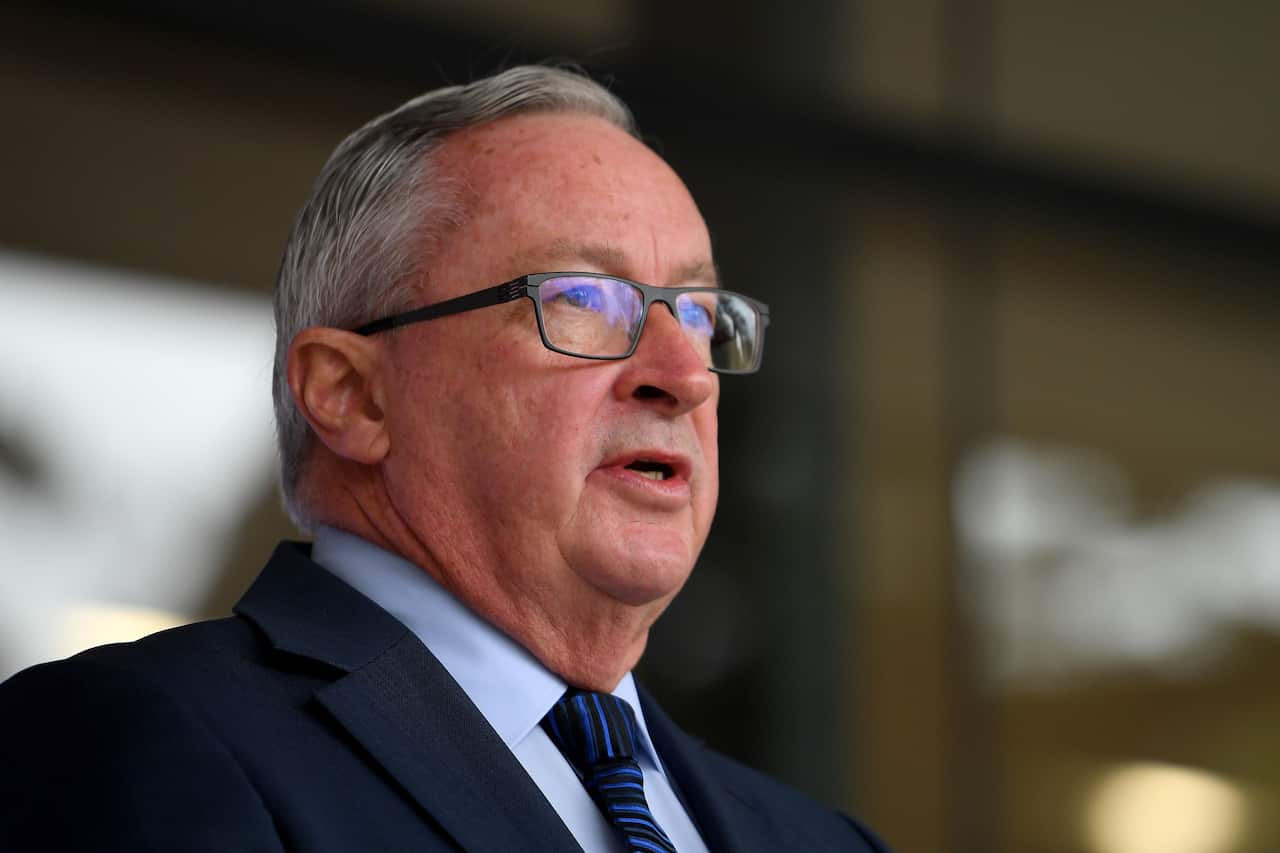 NSW Health Minister Brad Hazzard addresses media during a COVID-19 update on 26 December, 2020, in Sydney. 