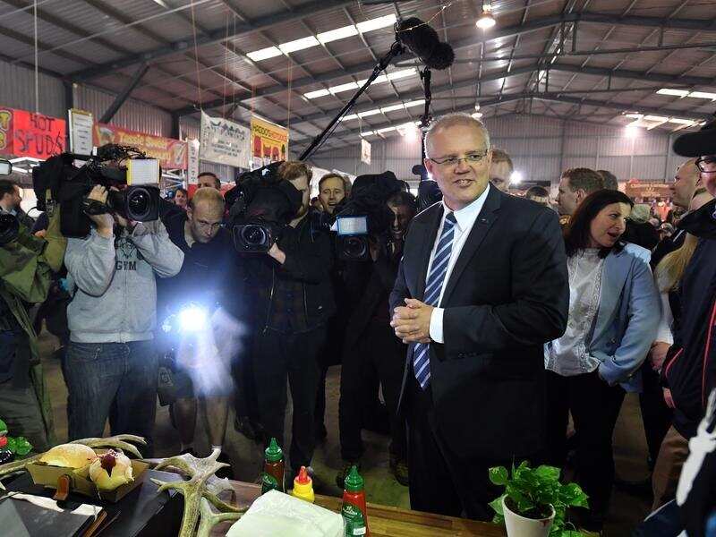 Prime Minister Scott Morrison at agricultural show in Tasmania