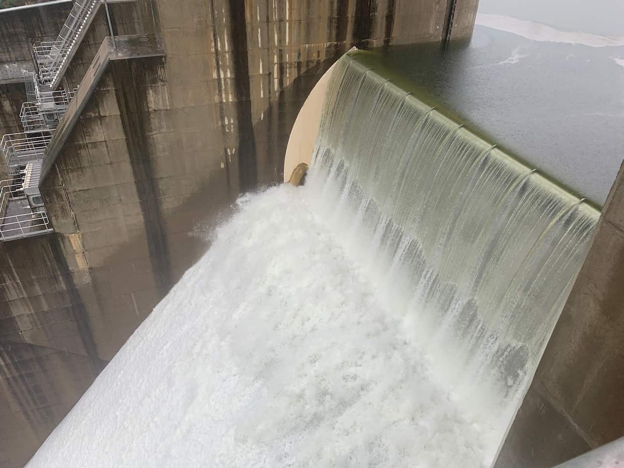Water spilling over the Warragamba Dam in Greater Sydney, Saturday, 20 March, 2021.