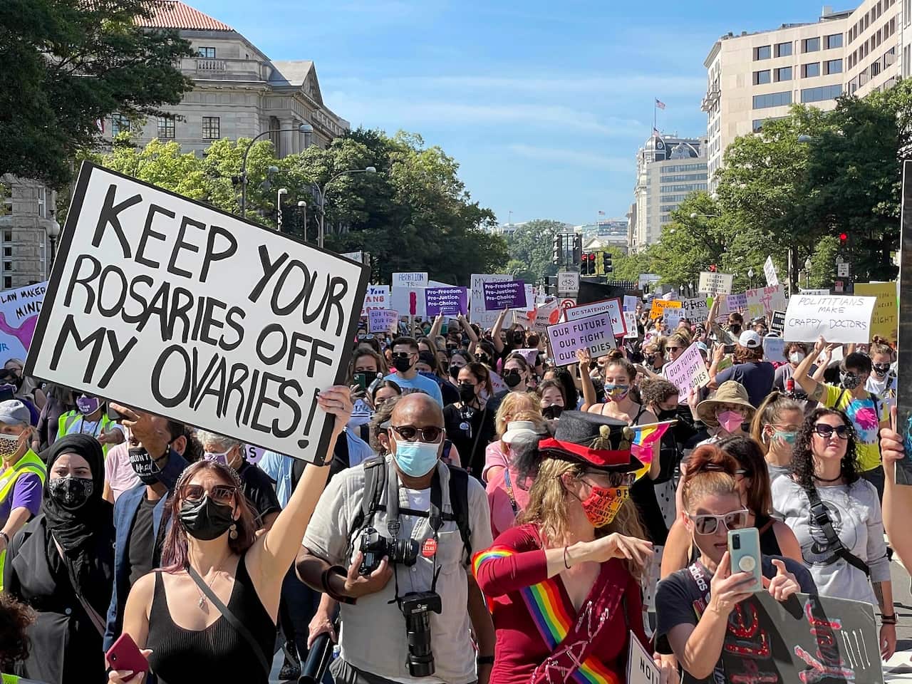 The Women's March 'Rally For Abortion Justice' in Washington,  on October 2 