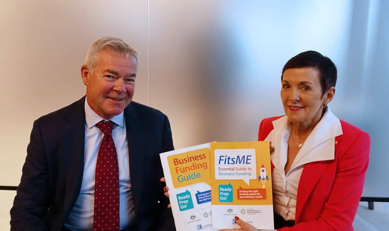 Scottish Pacific Business Finance CEO Peter Langham and Ombudsman Kate Carnell developed the guides to help small business.