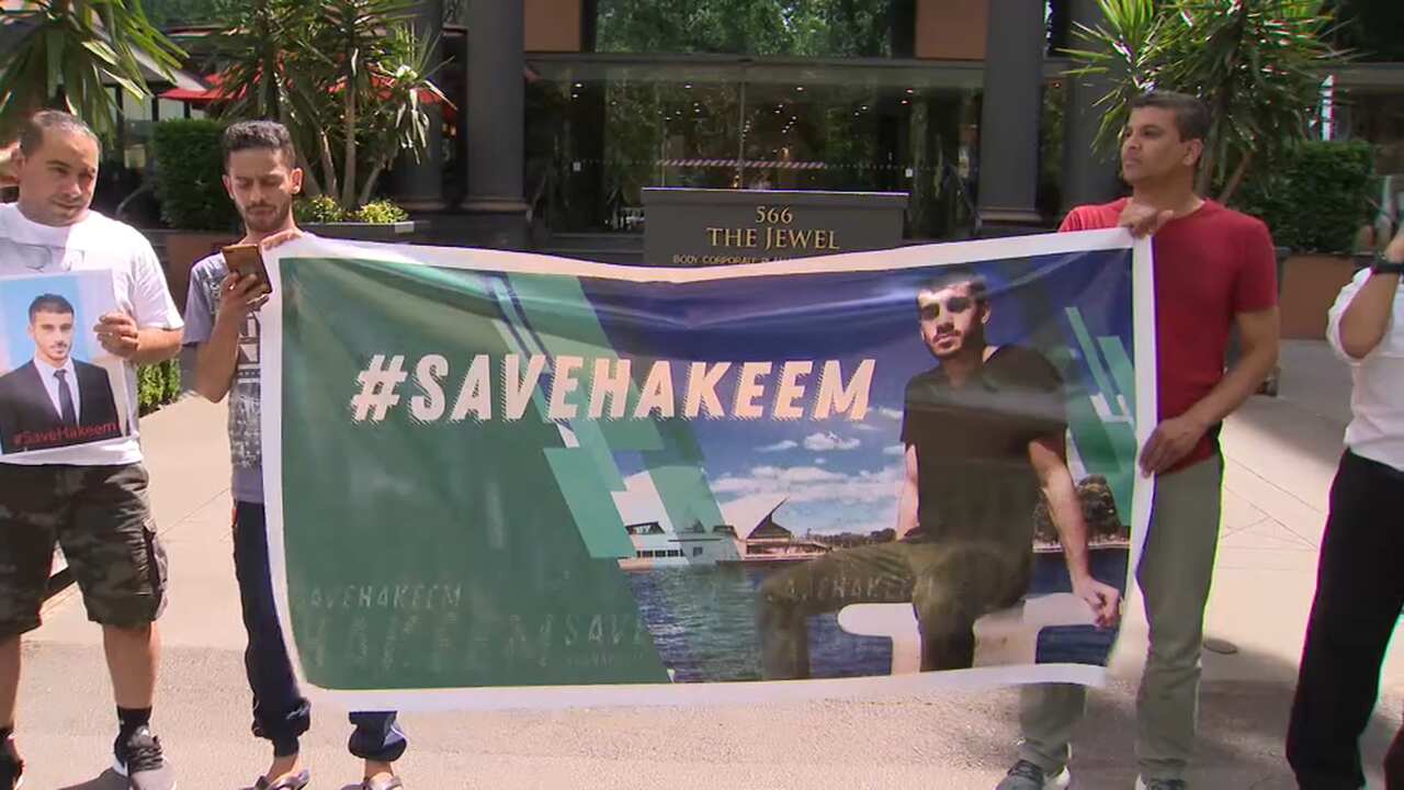 Supporters of Hakeem took to the streets in Melbourne and Sydney.