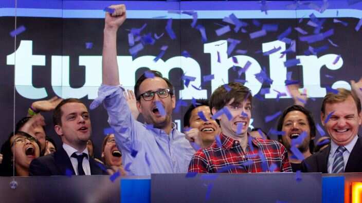 David Karp, third from right, Founder and CEO of Tumblr.
