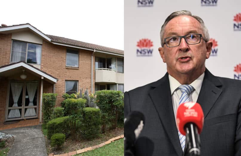 Dorothy Henderson Lodge aged-care facility / NSW Health Minister Brad Hazzard.