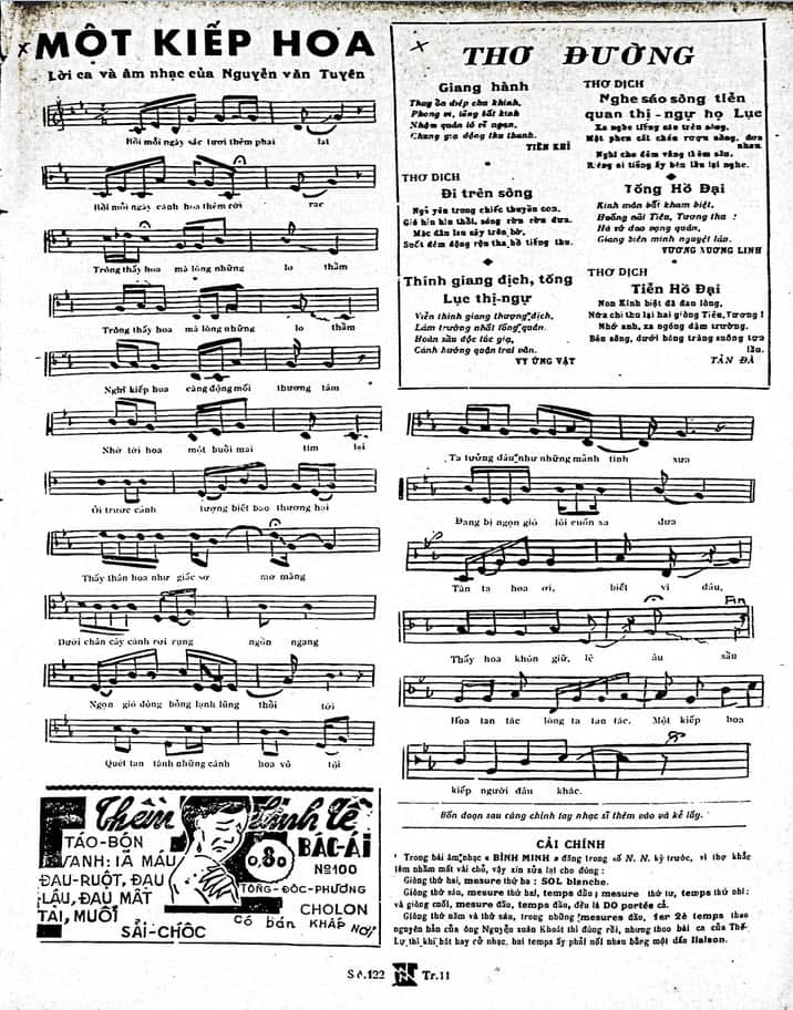 Bản nhạc Một Kiếp Hoa