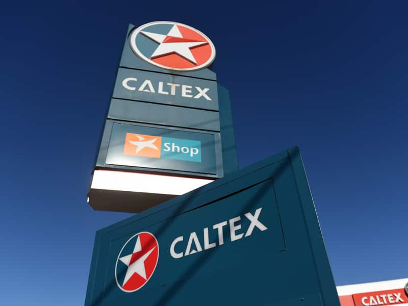 Signage at a Caltex service station in Sydney