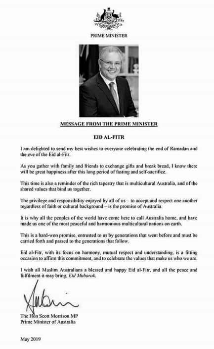Eid Greetings Scott Morrison