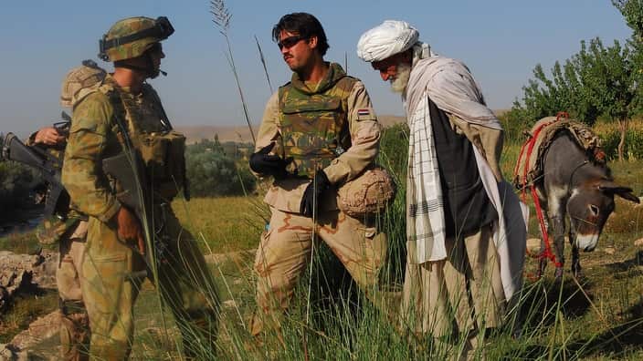 An Afghan interpreter working with Australian Defence Force personnel in 2009 in Sorkh Lez, Afghanistan