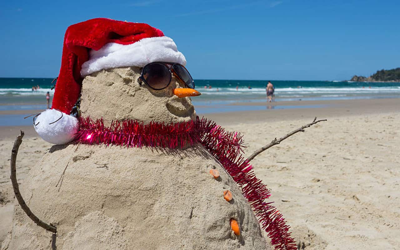 File image from 2014: A Christmas Day celebration on the beach in Sydney. 