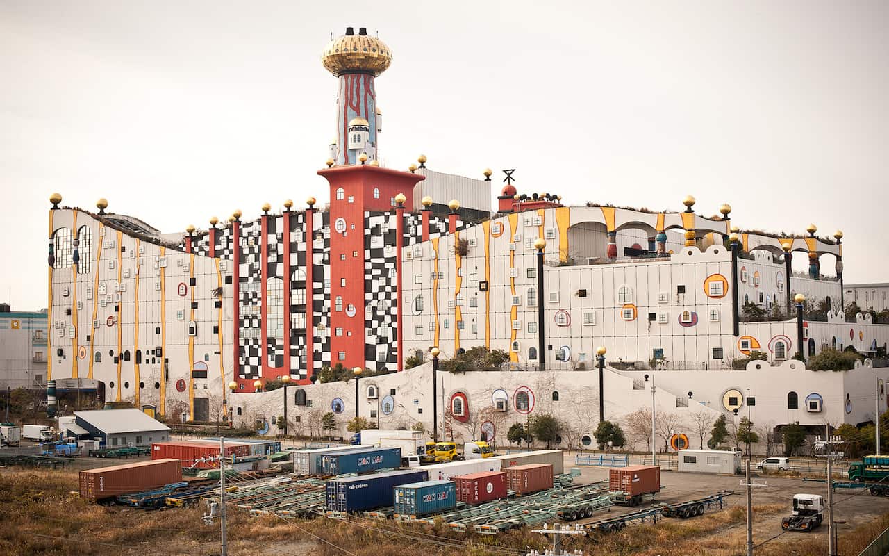 The outside of the Maishima Incineration Plant in Osaka