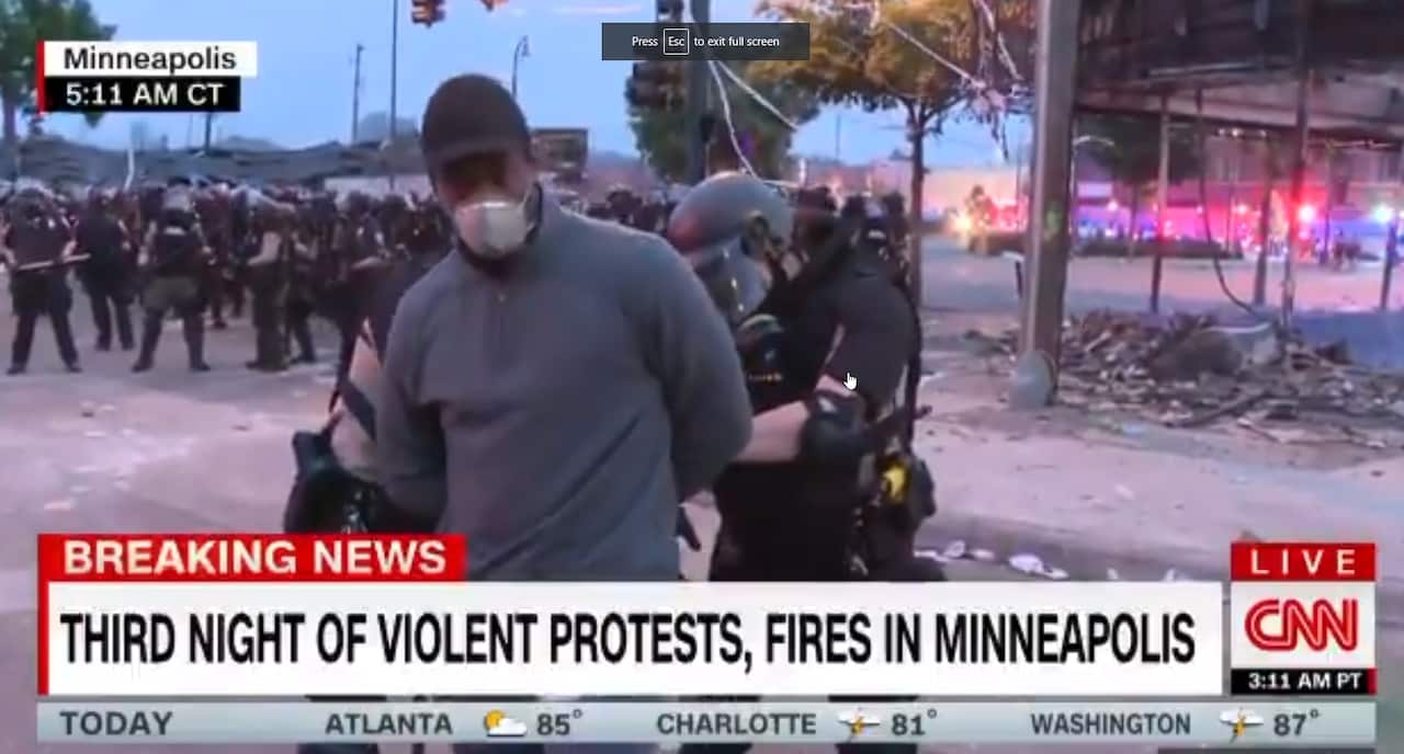 CNN reporter Omar Jimenez is arrested during a live broadcast.