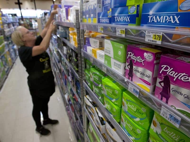 The 10 per cent GST on feminine hygiene products such as tampons will be removed from January 1. 