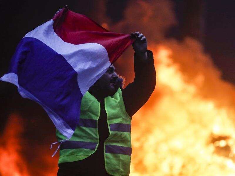 A protester in Paris