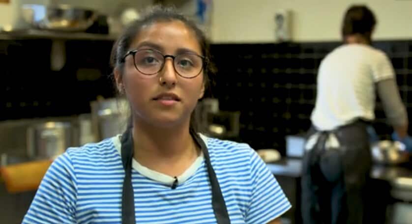 Cafe worker Adriana Urrunaga is grateful to have ongoing work.