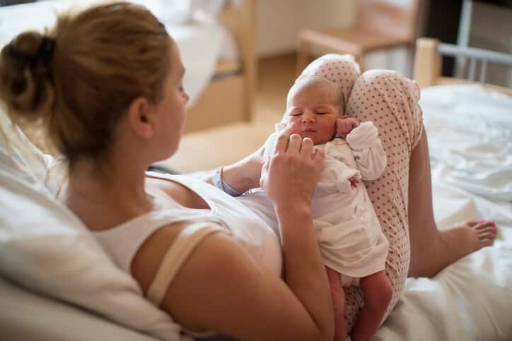 woman with newborn baby