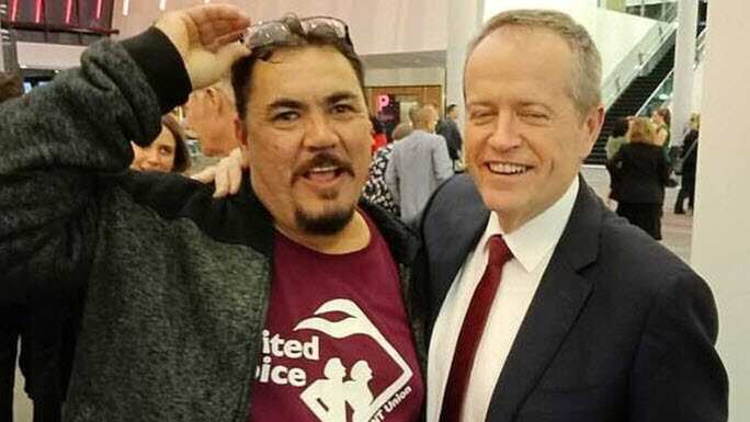 A photo of a disendorsed Labor Senate candidate with Labor Leader Bill Shorten. 