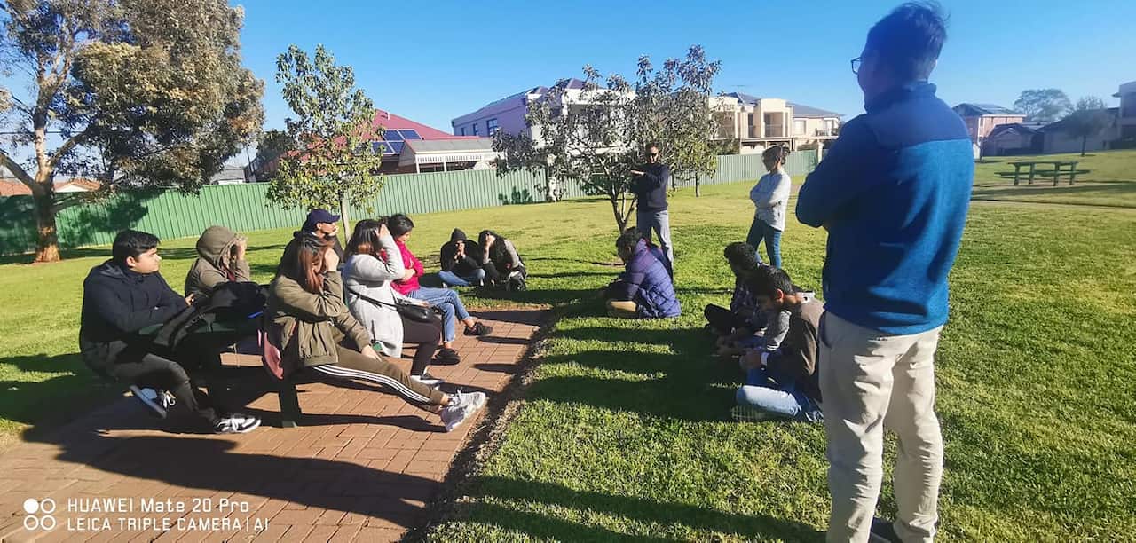 Nepali Students meet at a local park in Adelaide