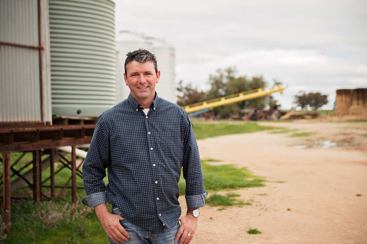 Australian barley farmer Brett Hosking who runs a farm in Quambatook in northern Victoria.