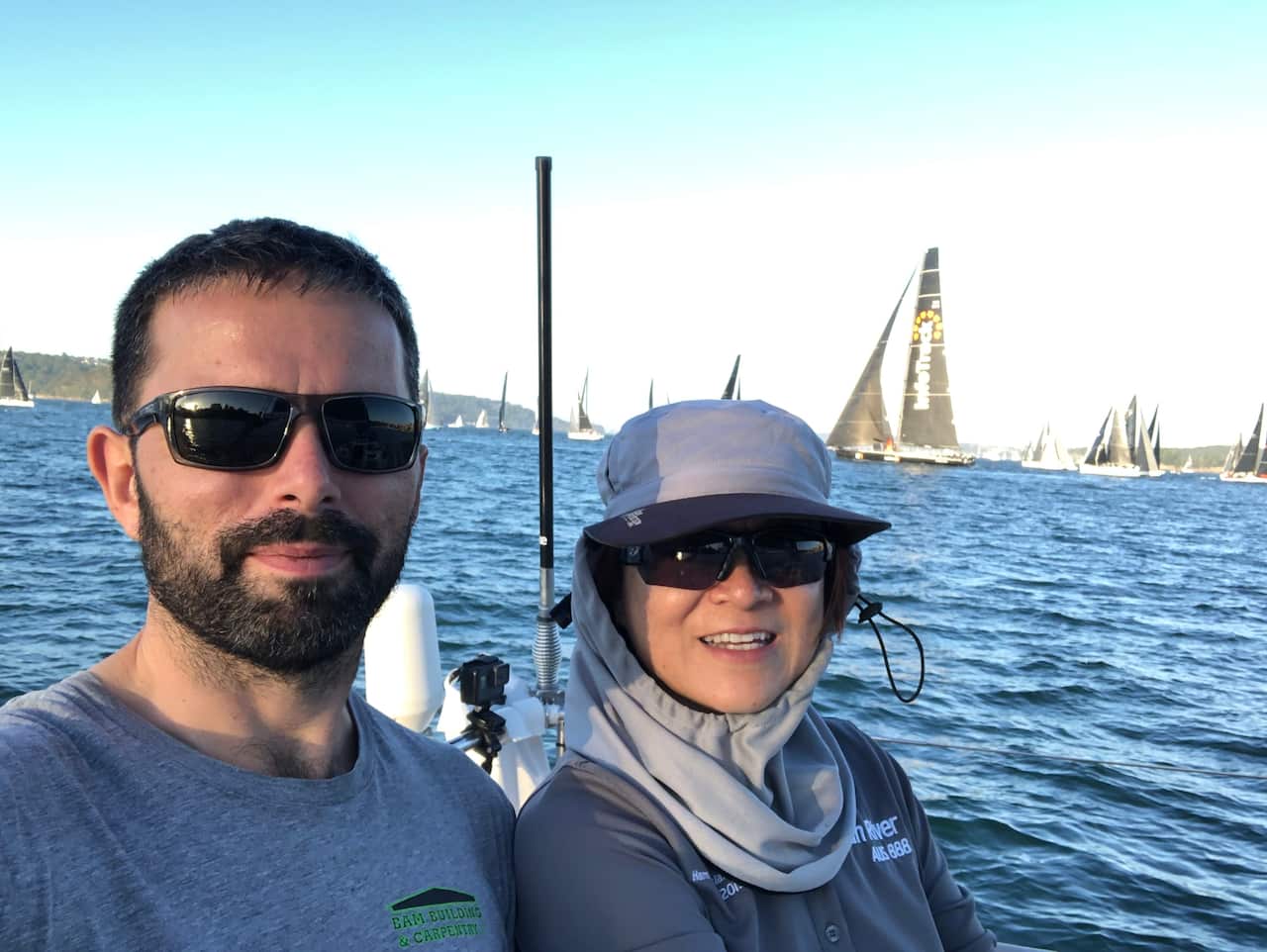 Sailor Jiang Lin, pictured with her crew mate Jean-Charles Ledun.