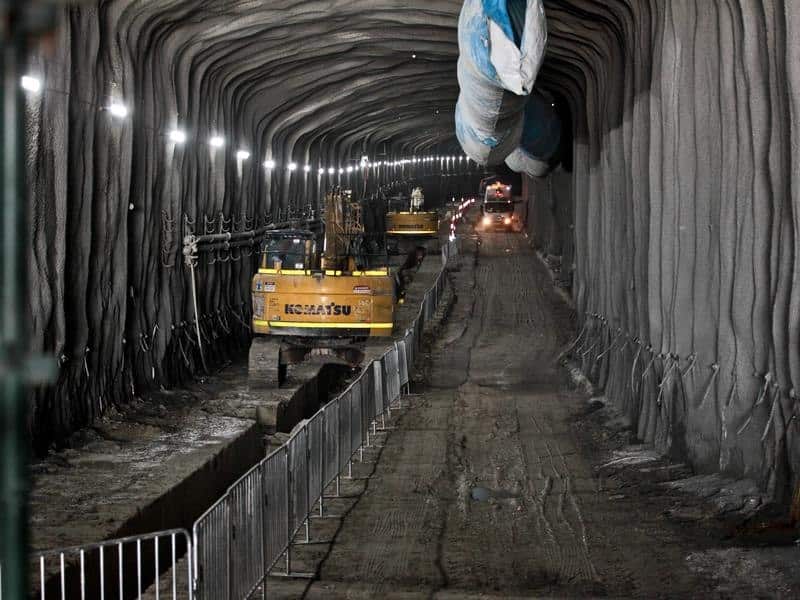 Construction is seen on the tunnel between Concord and Haberfield