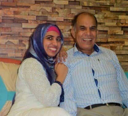 Shazia with her dad.